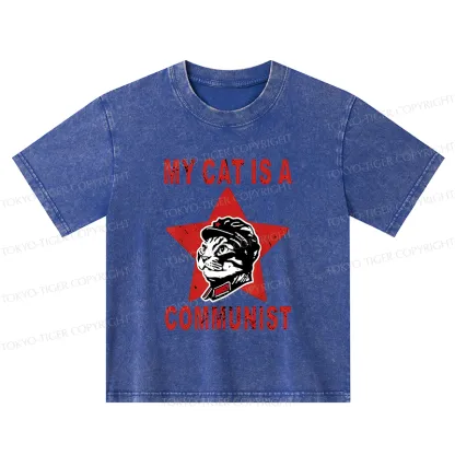 Tokyo-Tiger Funny Cat-ism Kids Washed T-Shirt
