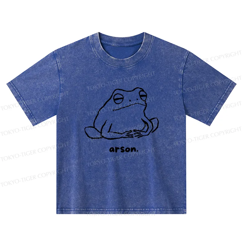 Tokyo-Tiger Japan Arsonist Frog Kids Washed T-Shirt