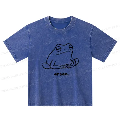 Tokyo-Tiger Japan Arsonist Frog Kids Washed T-Shirt