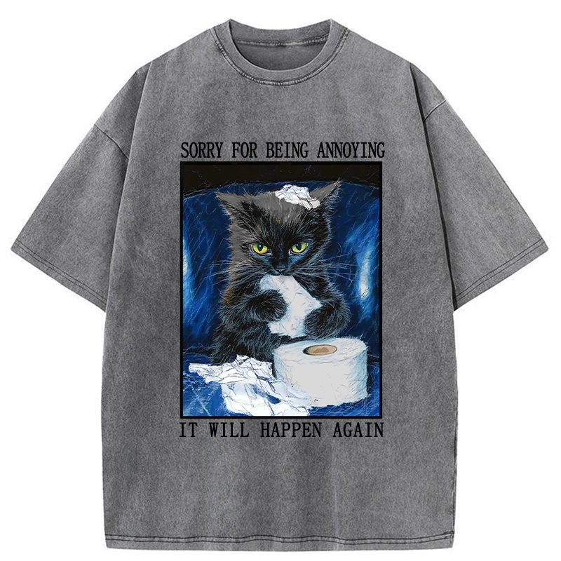 Tokyo-Tiger Naughty Cat Destroys Toilet Paper Washed T-Shirt