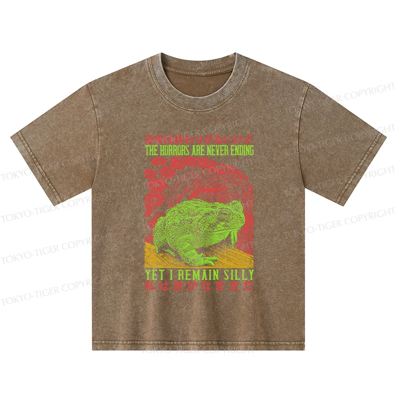 Tokyo-Tiger The Horrors Are Never Ending Japan Kids Washed T-Shirt
