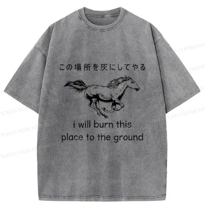 Tokyo-Tiger Angry Horse Washed T-Shirt