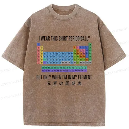 Tokyo-Tiger Interesting Periodic Table Washed T-Shirt