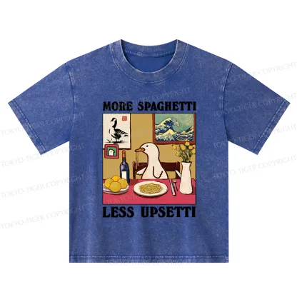 Tokyo-Tiger More Spaghetti Less Upsetti Goose Kids Washed T-Shirt