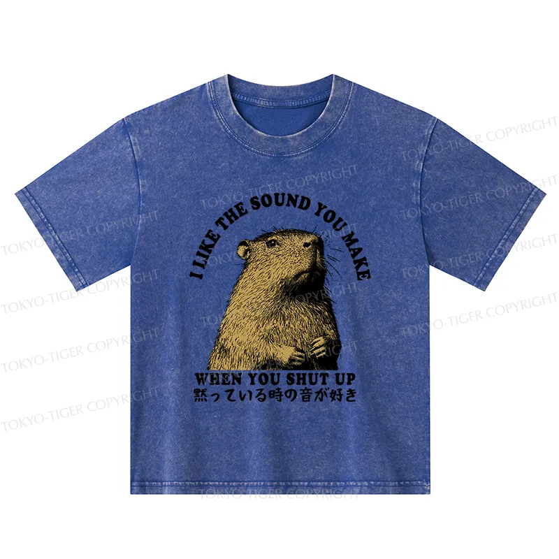 Tokyo-Tiger I Like The Sound Of Silence Kids Washed T-Shirt