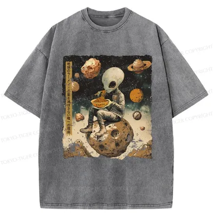 Tokyo-Tiger Ramen Delivery To An Alien Planet Washed T-Shirt