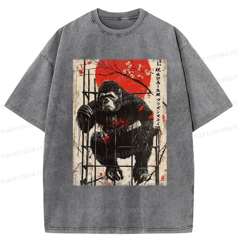 Tokyo-Tiger Bigfoot Failed To Escape Washed T-Shirt