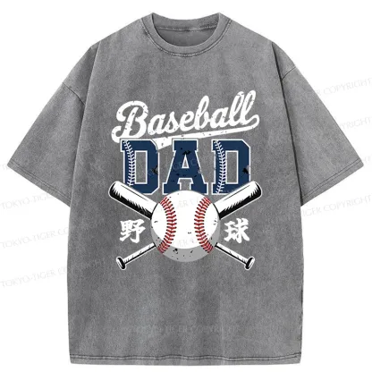 Tokyo-Tiger Baseball Father Washed T-Shirt