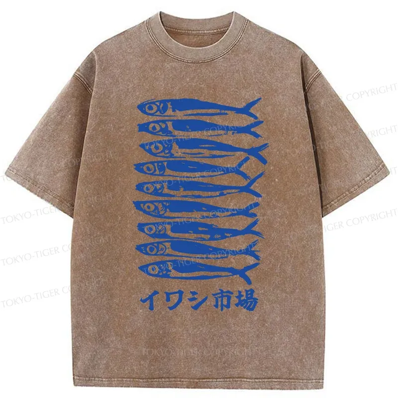 Tokyo-Tiger Sardine Market Washed T-Shirt