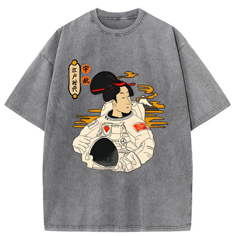 Tokyo-Tiger Geisha Astronaut Washed T-Shirt
