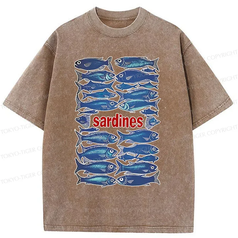 Tokyo-Tiger Japan Sardines Washed T-Shirt