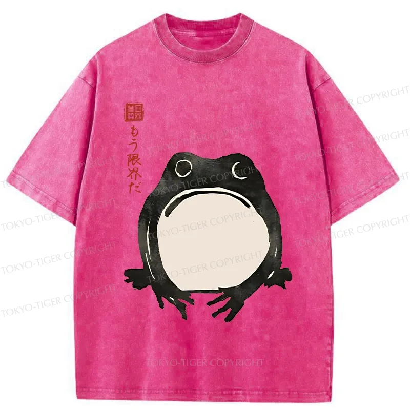 Tokyo-Tiger Retro Frog Japan Washed T-Shirt