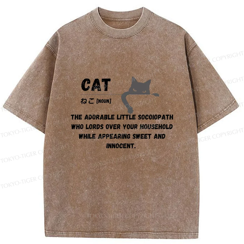 Tokyo-Tiger Definition Of Cat Washed T-Shirt