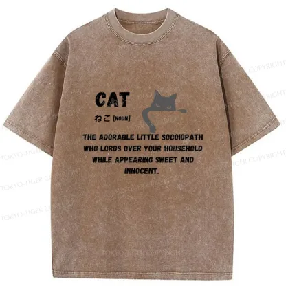 Tokyo-Tiger Definition Of Cat Washed T-Shirt