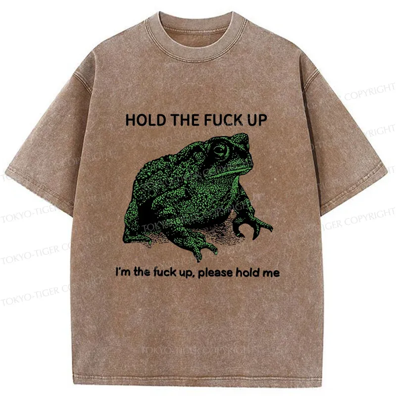 Tokyo-Tiger Funny Frog Meme Washed T-Shirt