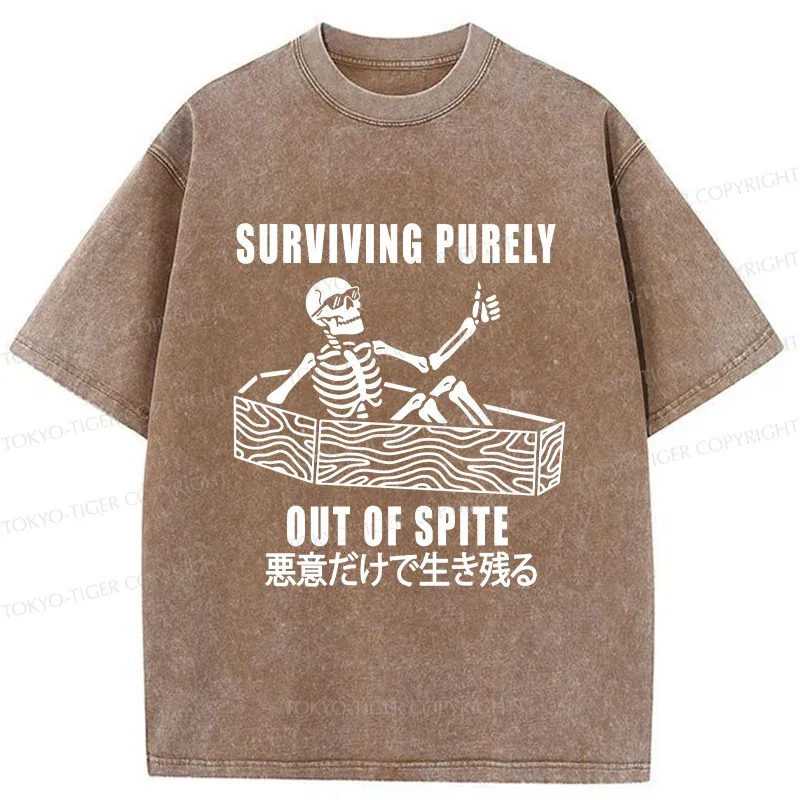 Tokyo-Tiger Survival Skeleton Washed T-Shirt