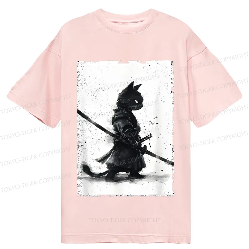 Tokyo-Tiger Retro Cat Samurai Japanese Classic T-Shirt