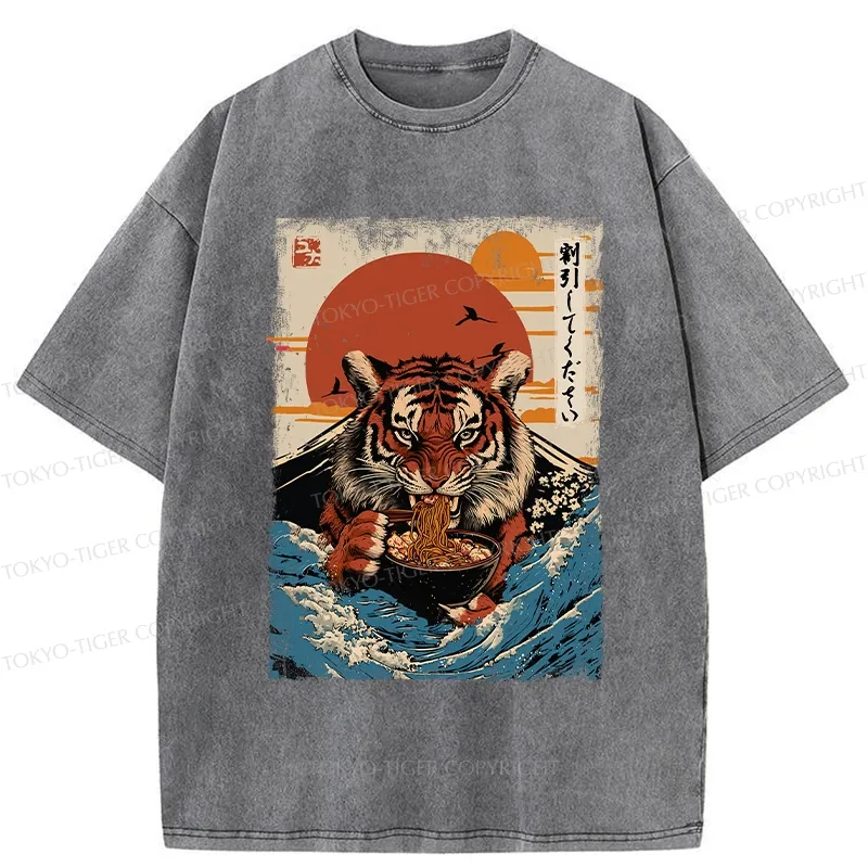 Tokyo-Tiger Tiger Obsessed With Ramen Washed T-Shirt