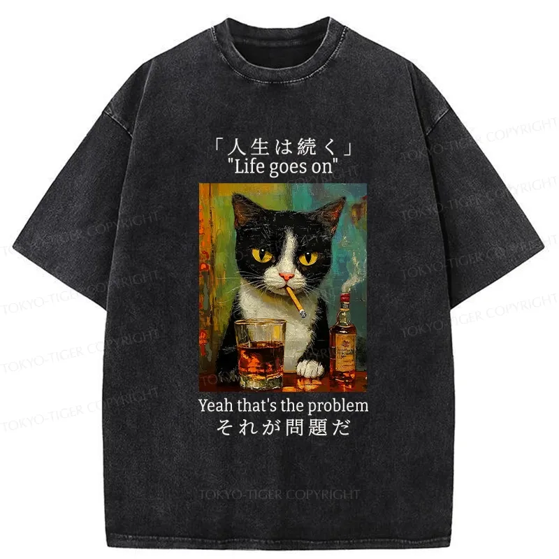 Tokyo-Tiger Life Goes On Washed T-Shirt