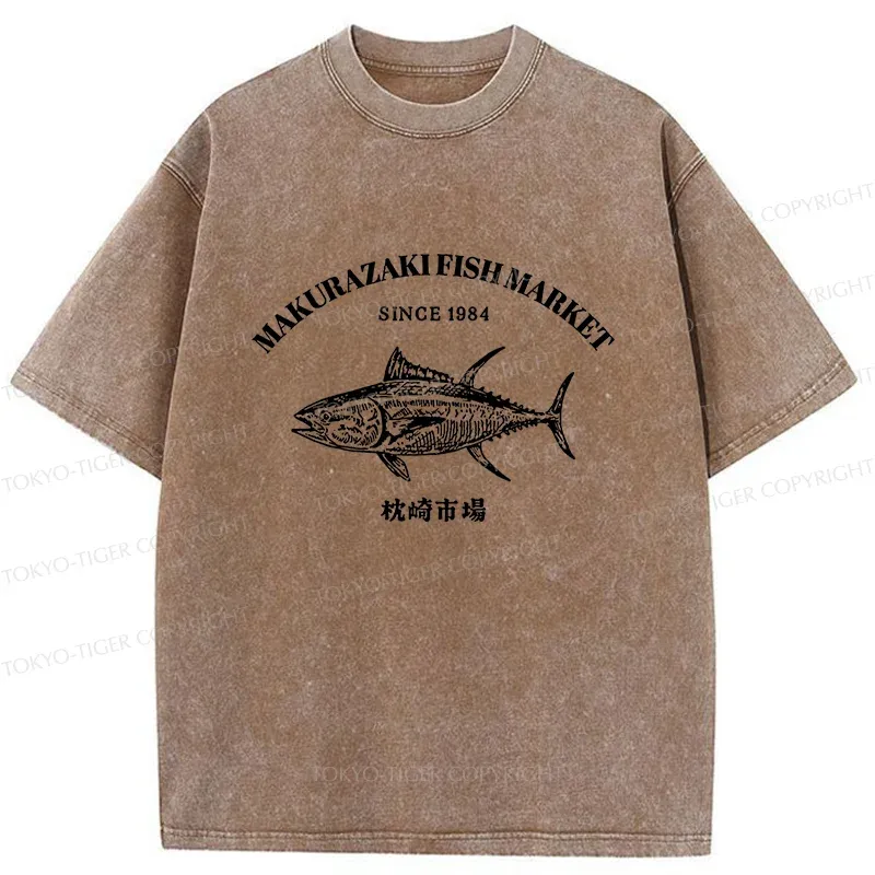 Tokyo-Tiger Makurazaki Market Washed T-Shirt