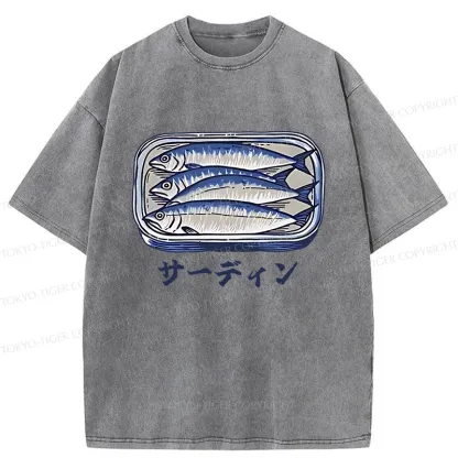 Tokyo-Tiger Sardines Can Vintage Washed T-Shirt