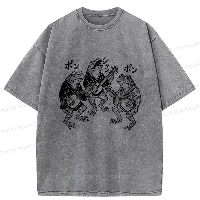 Tokyo-Tiger Frog Concert Washed T-Shirt