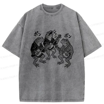 Tokyo-Tiger Frog Concert Washed T-Shirt