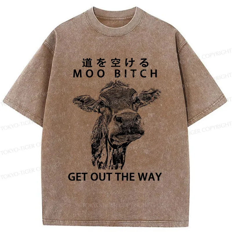 Tokyo-Tiger Funny Cow Washed T-Shirt