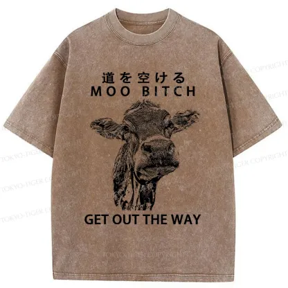 Tokyo-Tiger Funny Cow Washed T-Shirt