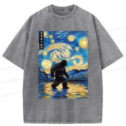 Tokyo-Tiger Bigfoot Under The Stars Washed T-Shirt