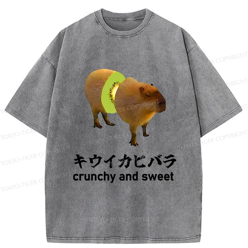Tokyo-Tiger Kiwi Capybara Washed T-Shirt