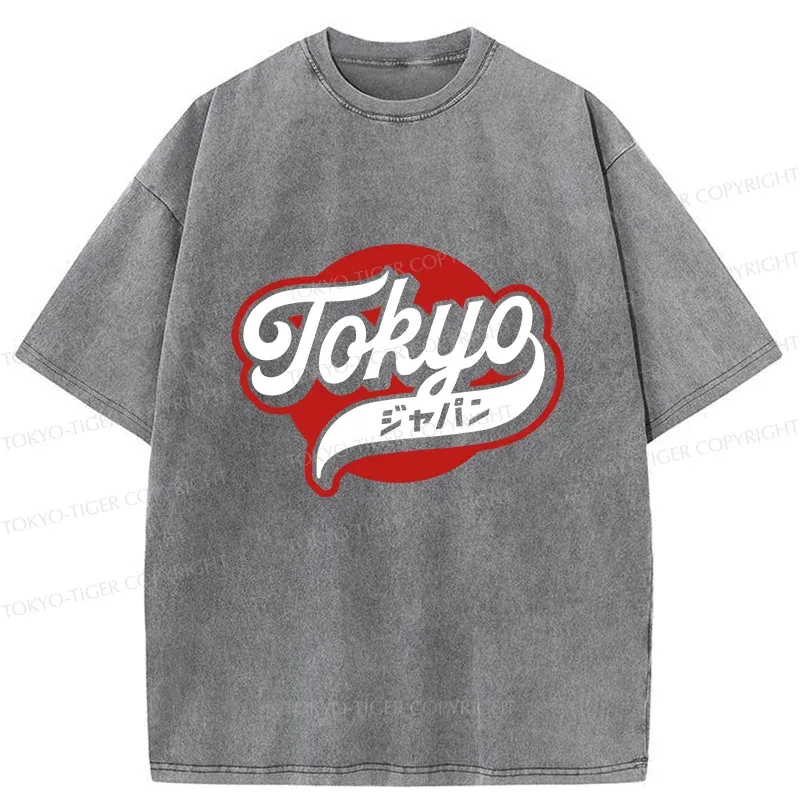Tokyo-Tiger Tokyo Word Art Washed T-Shirt