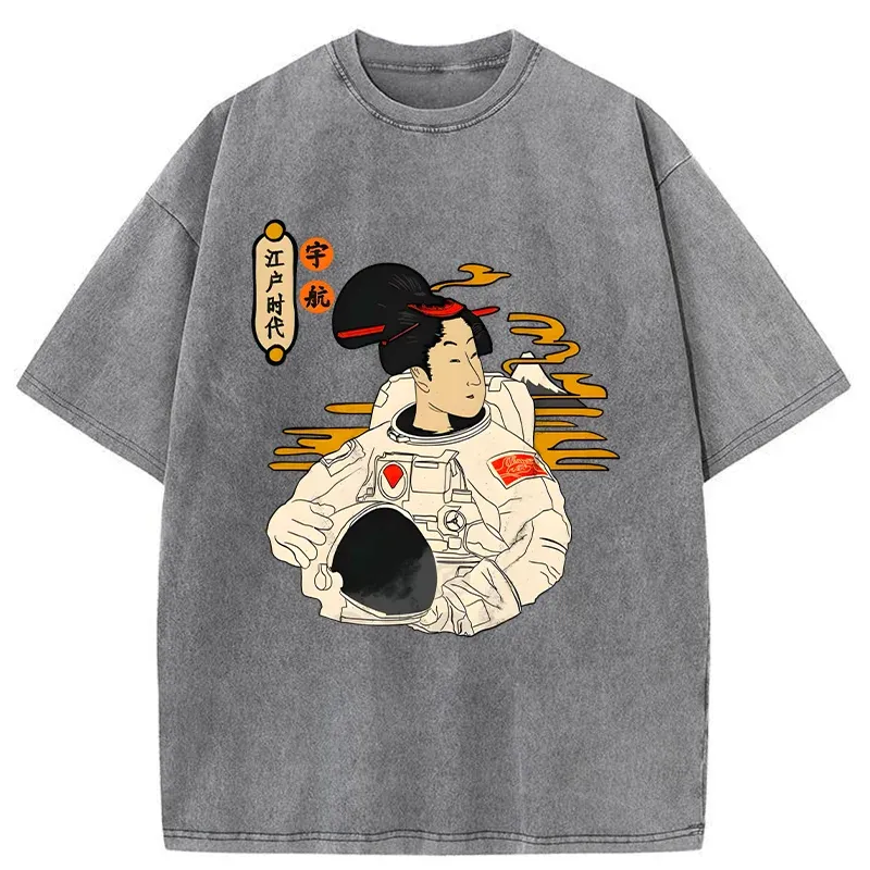 Tokyo-Tiger Geisha Astronaut Washed T-Shirt