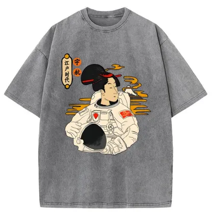 Tokyo-Tiger Geisha Astronaut Washed T-Shirt