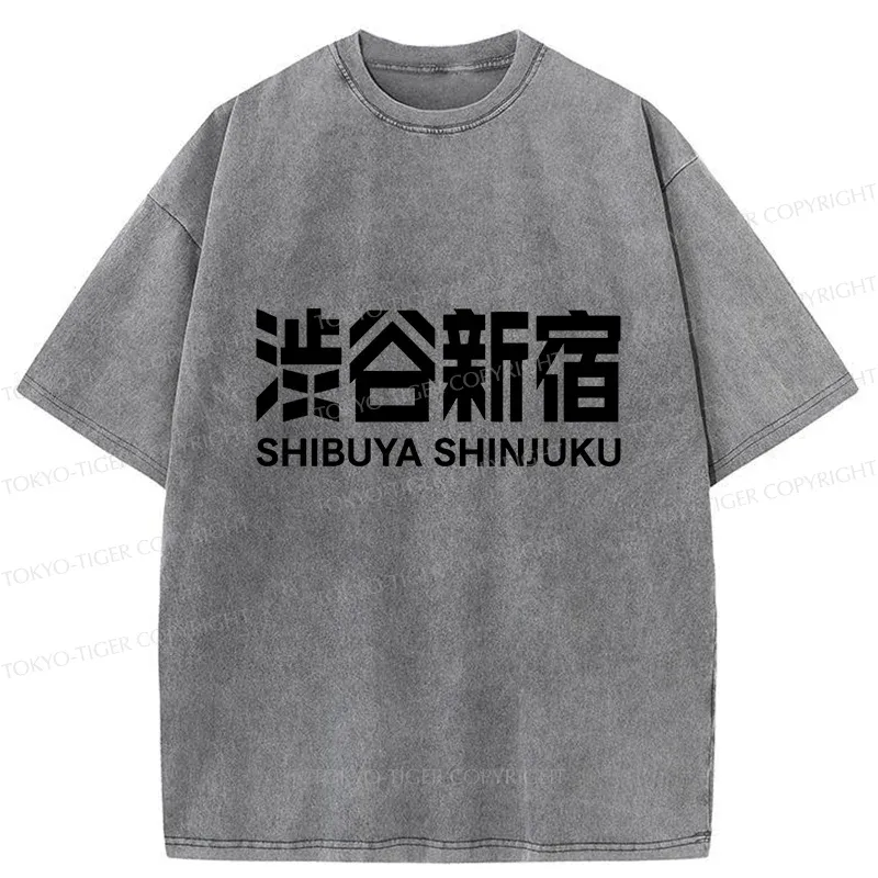 Tokyo-Tiger Shibuya Shinjuku Japan Washed T-Shirt