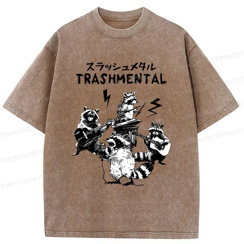Tokyo-Tiger Trash Metal Band Washed T-Shirt