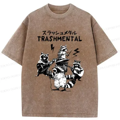 Tokyo-Tiger Trash Metal Band Washed T-Shirt