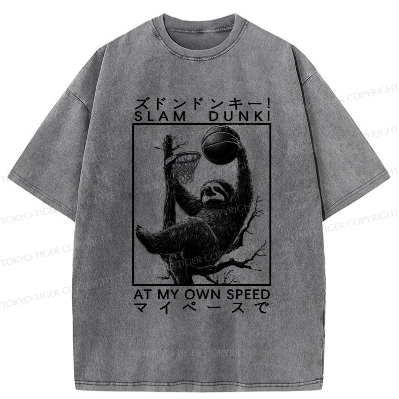 Tokyo-Tiger Slam Dunk At My Own Pace Washed T-Shirt