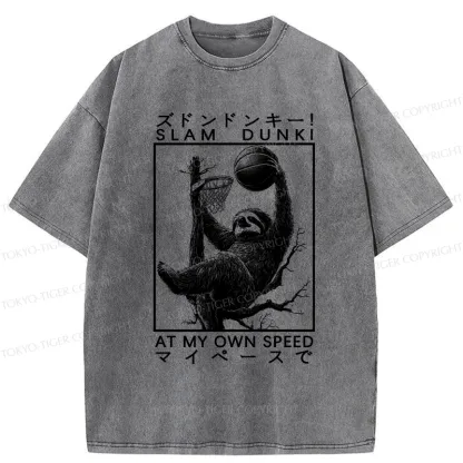 Tokyo-Tiger Slam Dunk At My Own Pace Washed T-Shirt