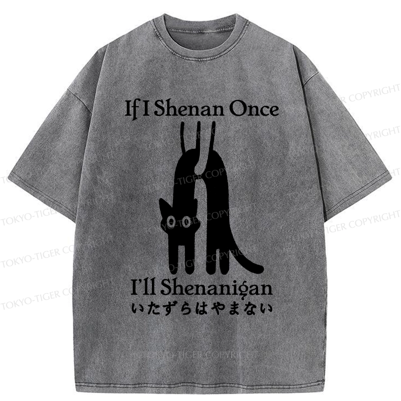 Tokyo-Tiger If I Shenan Once I'll Shenanigan Washed T-Shirt