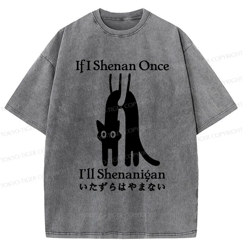 Tokyo-Tiger If I Shenan Once I'll Shenanigan Washed T-Shirt