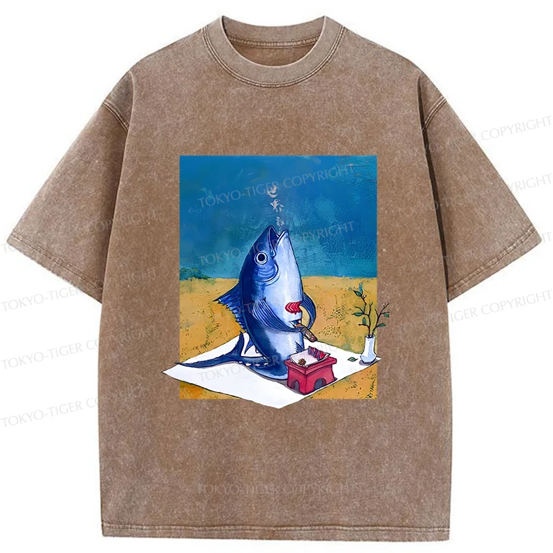 Tokyo-Tiger Tuna Filleting Washed T-Shirt