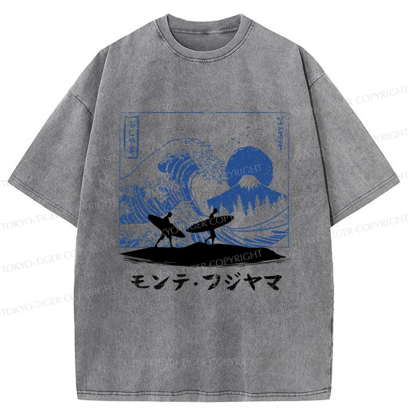 Tokyo-Tiger Japanese Surfing Washed T-Shirt