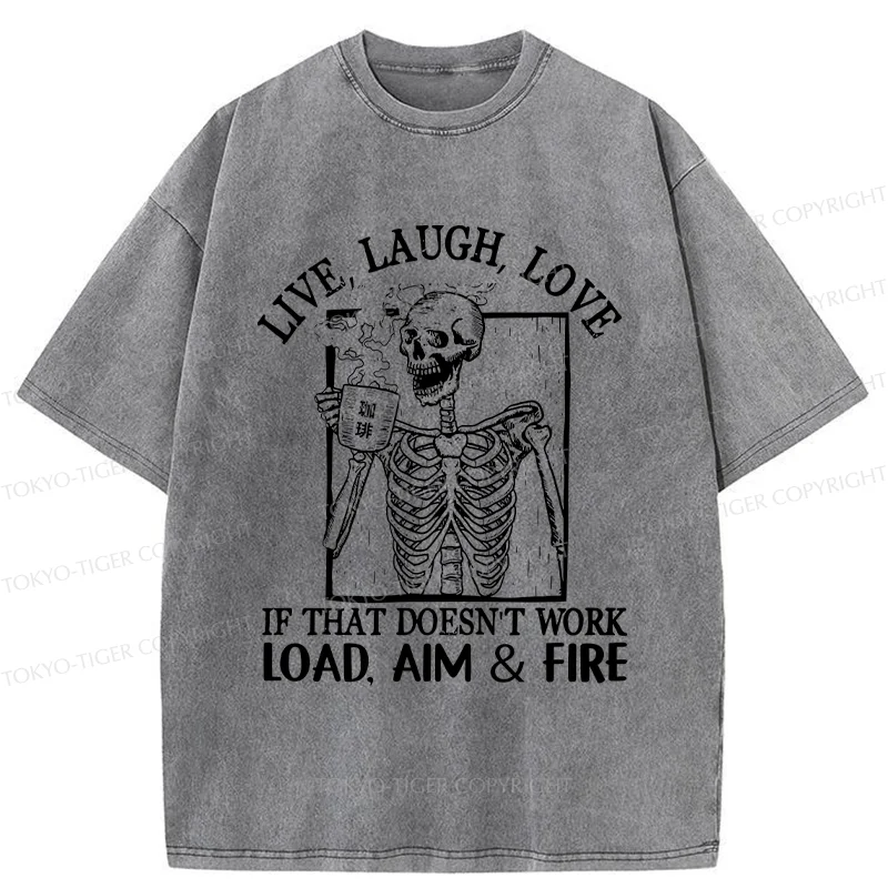 Tokyo-Tiger Grumpy Skeleton Washed T-Shirt