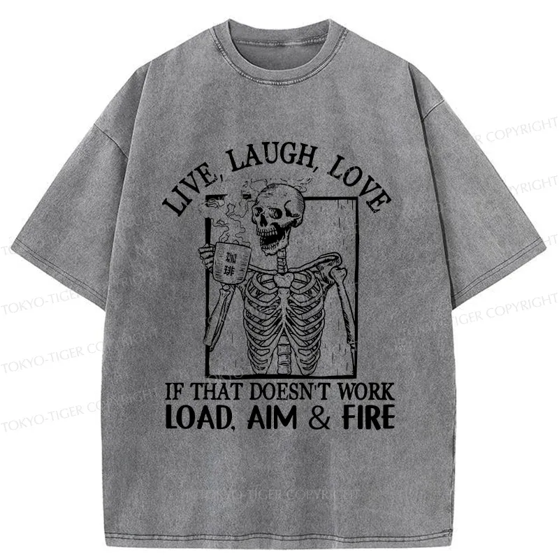 Tokyo-Tiger Grumpy Skeleton Washed T-Shirt