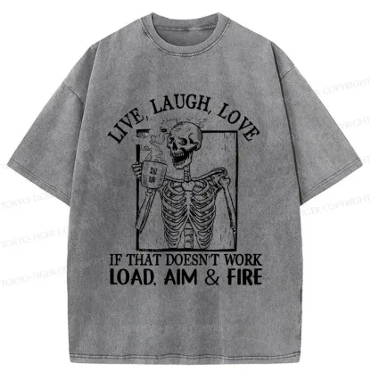 Tokyo-Tiger Grumpy Skeleton Washed T-Shirt