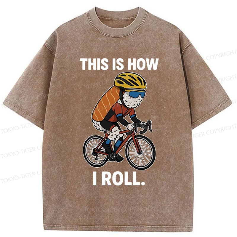 Tokyo-Tiger Rice Ball Cyclist Washed T-Shirt