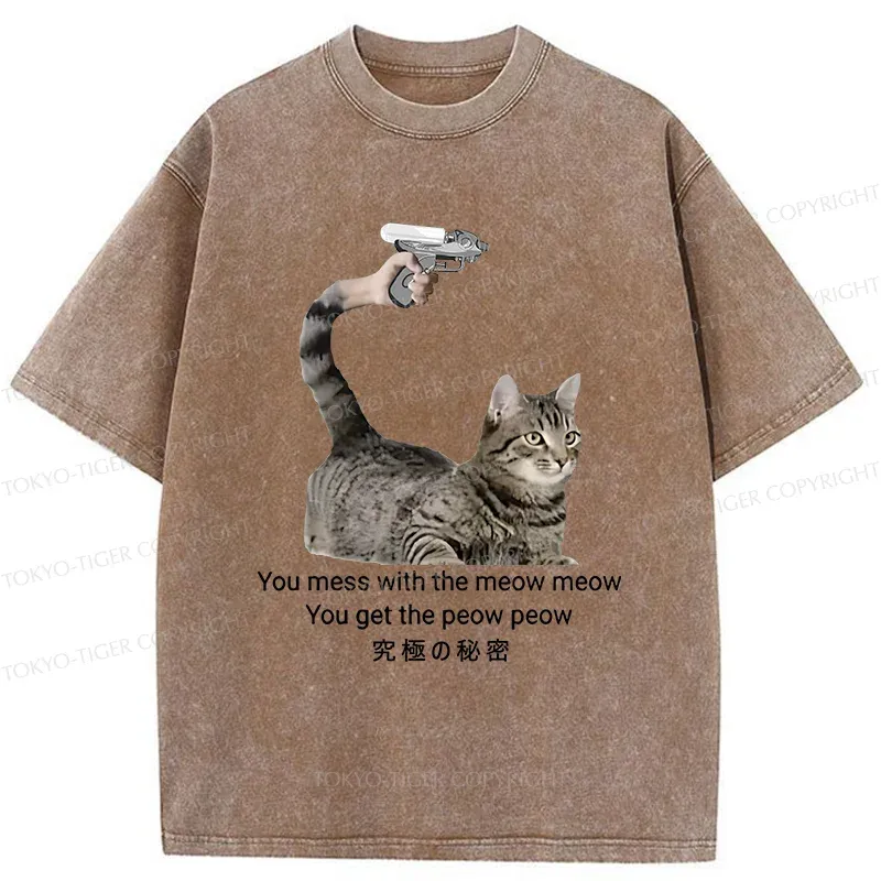 Tokyo-Tiger Cat's Secret Weapon Washed T-Shirt