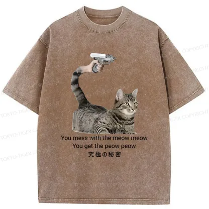 Tokyo-Tiger Cat's Secret Weapon Washed T-Shirt