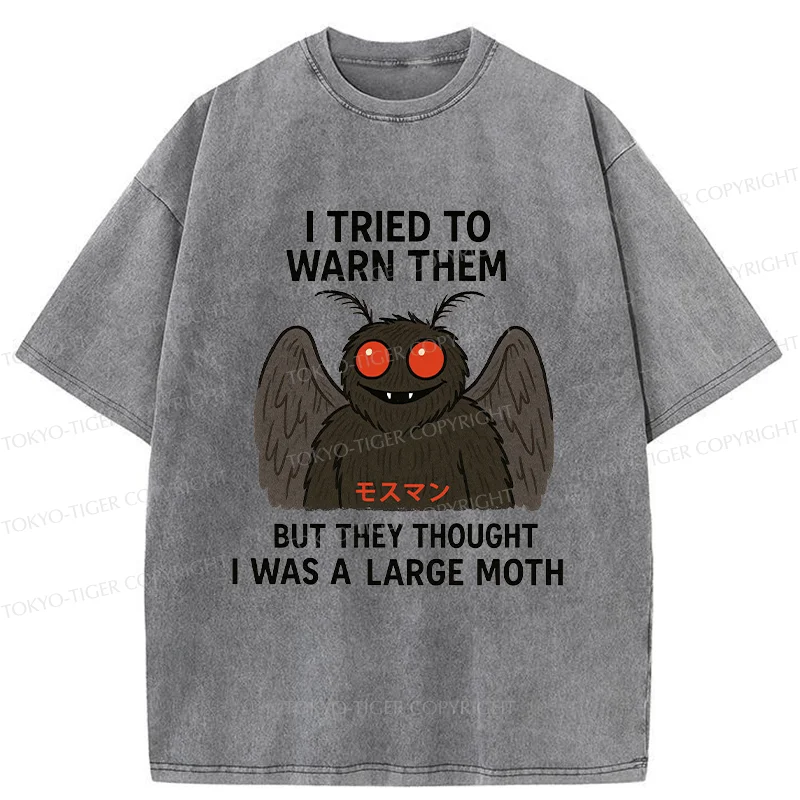 Tokyo-Tiger Funny Mothman Washed T-Shirt